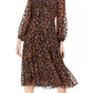 Tommy Hilfiger Women's Flocked Midi Dress Black Size 4