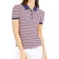 Maison Jules Women's Striped Polo Shirt White Size X-Large