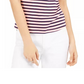 Maison Jules Women's Striped Polo Shirt White Size X-Large