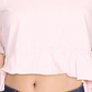 Free People Women's Acadia Cotton Ruffled Crop Top Pink Size Medium