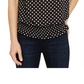 INC International Concepts Women's Smocked Tie Neck Blouse Black Size Small