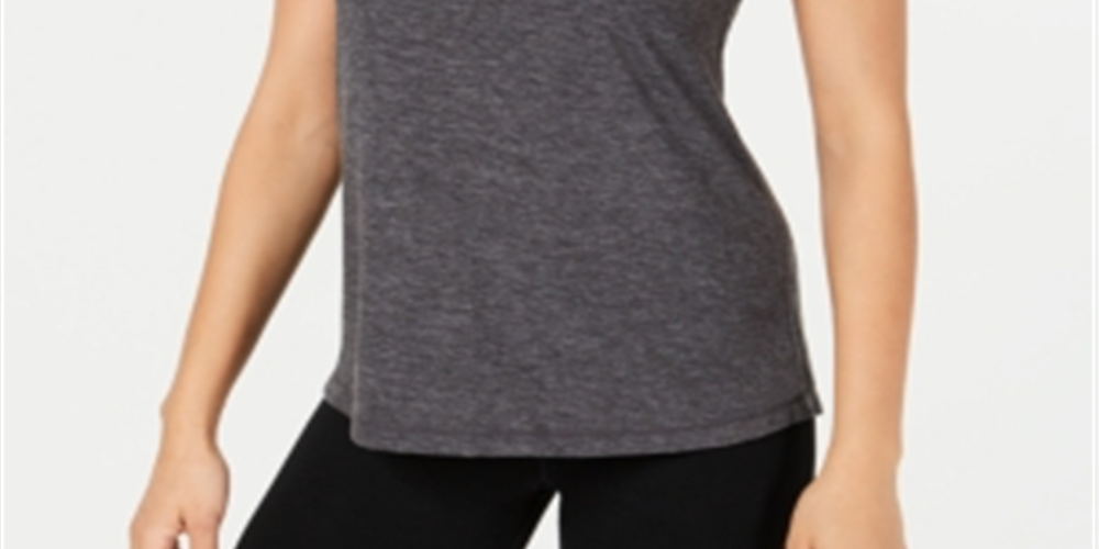 Ideology Women's Mesh Back T-Shirt Gray Size L