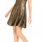 Julia Jordan Women's Bonded Lace Fit & Flare Dress Yellow Size 12