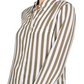 INC International Concepts Women's Striped Button Down Shirt Green Size X-Small