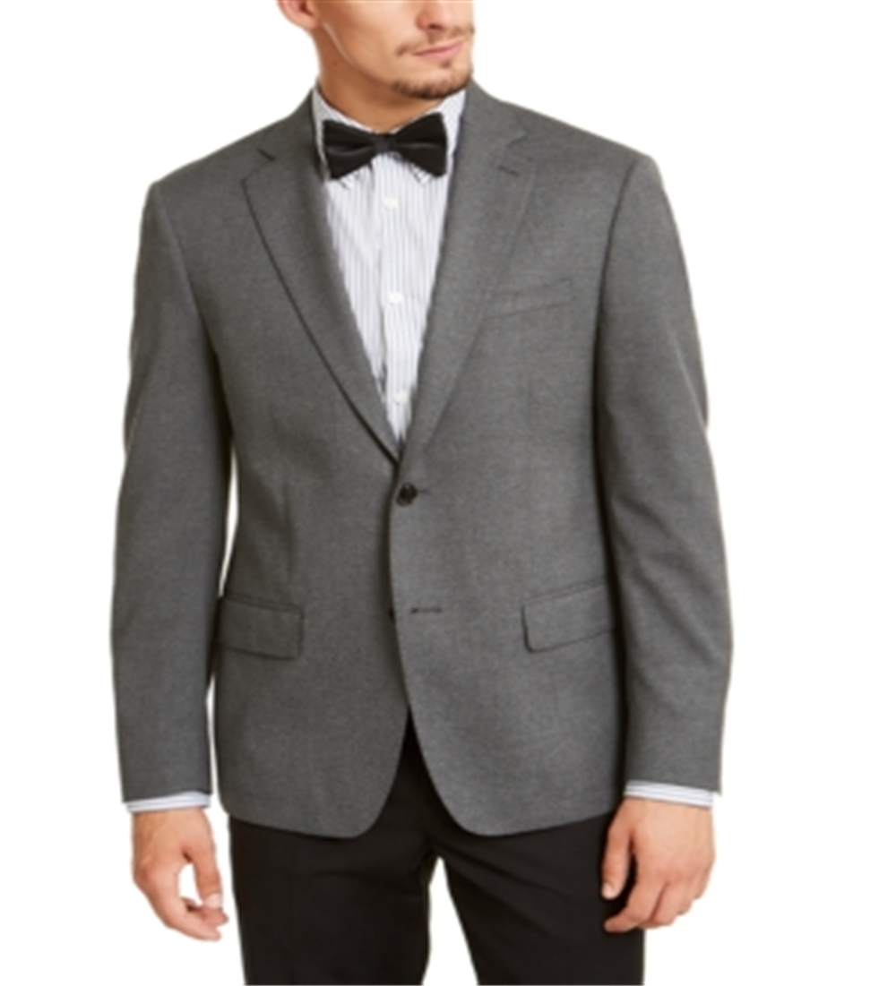 Calvin Klein Men's Single Breasted Stretch Heather Slim Fit Stretch Suit Separate Gray Size 42