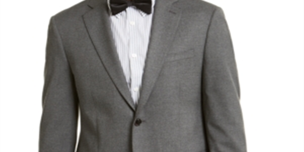 Calvin Klein Men's Single Breasted Stretch Heather Slim Fit Stretch Suit Separate Gray Size 42