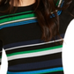 INC International Concepts Women's Metallic Striped Ribbed Sweater Black Size XS