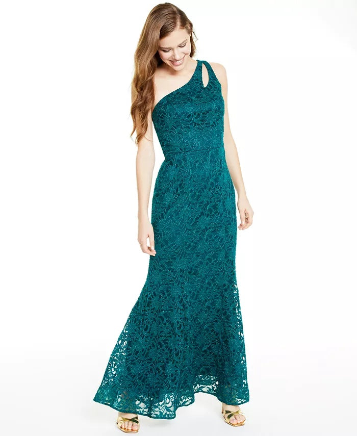 bcx-womens-lace-solid-sleeveless-asymmetrical-neckline-full-length-fit-flare-evening-dress-green-size-5