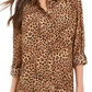 Charter Club Women's Petite Printed Roll-Tab-Sleeve Top Beige Size Medium