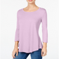 JM Collection Women's Scoop Neck Top LilaC Size Petite