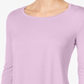 JM Collection Women's Scoop Neck Top LilaC Size Petite