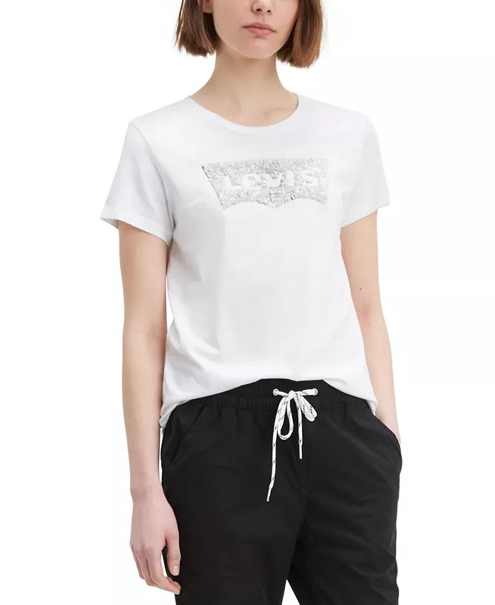 Levi's Women's Perfect Logo Short Sleeve Crewneck T-Shirt Black Size X-Large