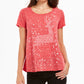 Style & Co Women's Reindeer Graphic T-Shirt Red Size Medium