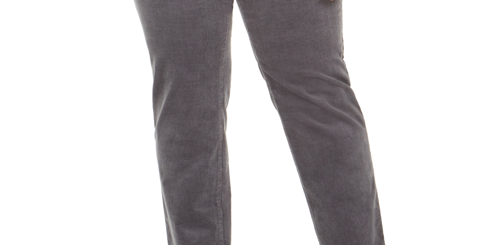 Charter Club Women's Plus Size Lexington Tummy-Control Corduroy Jeans Gray Size 28W