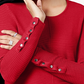 Alfani Women's Ribbed Snap-Detail Sweater Red Size Large