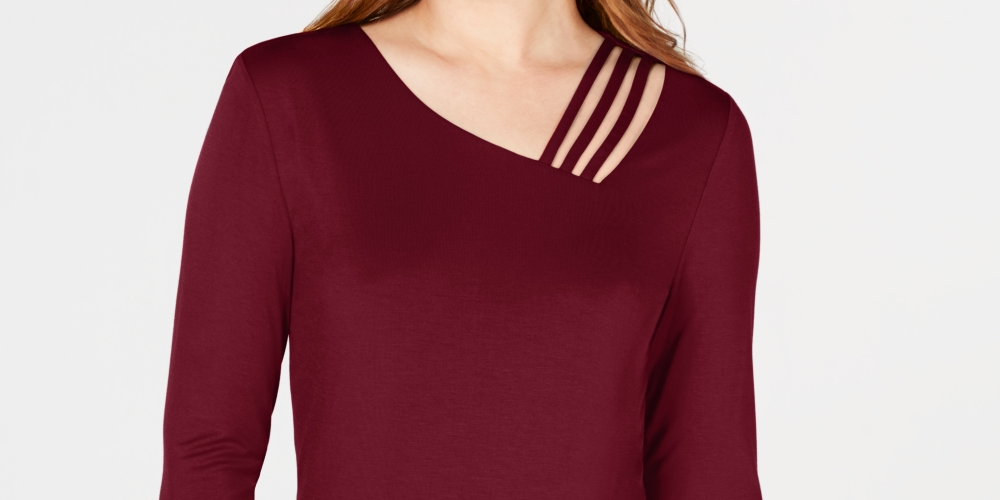 INC International Concepts Women's Cutout-Detail Top Red Size X-Small