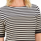 Karen Scott Women's Striped Elbow-Sleeve Top Beige Size Small