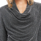 Karen Kane Women's Drape Neck Metallic Top Silver Size Medium