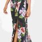 Adrianna Papell Women's Floral-Print One-Shoulder Gown Black /Rose  Size 2