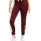 Juicy Couture Women's Cotton Side-Stripe Track Pants  Wine/white/Gold Size Medium