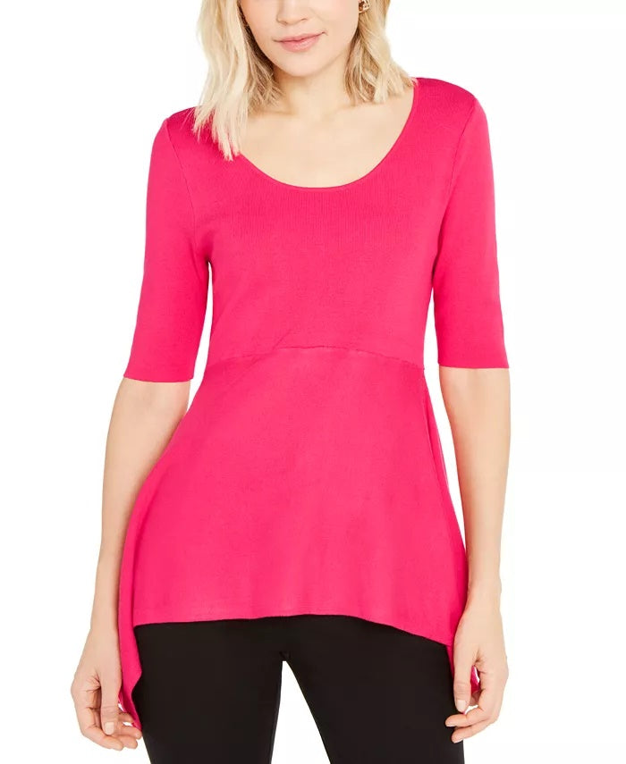 Alfani Women's Handkerchief-Hem Sweater Red Size X-Large