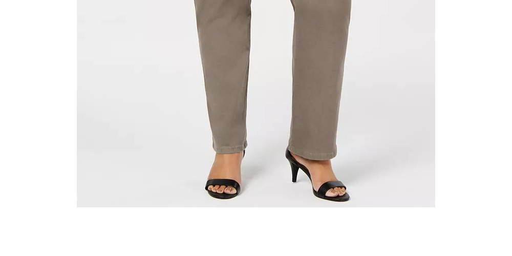 Style & Co Women's Tummy Control Straight Leg Jeans Brown Size Petite Small