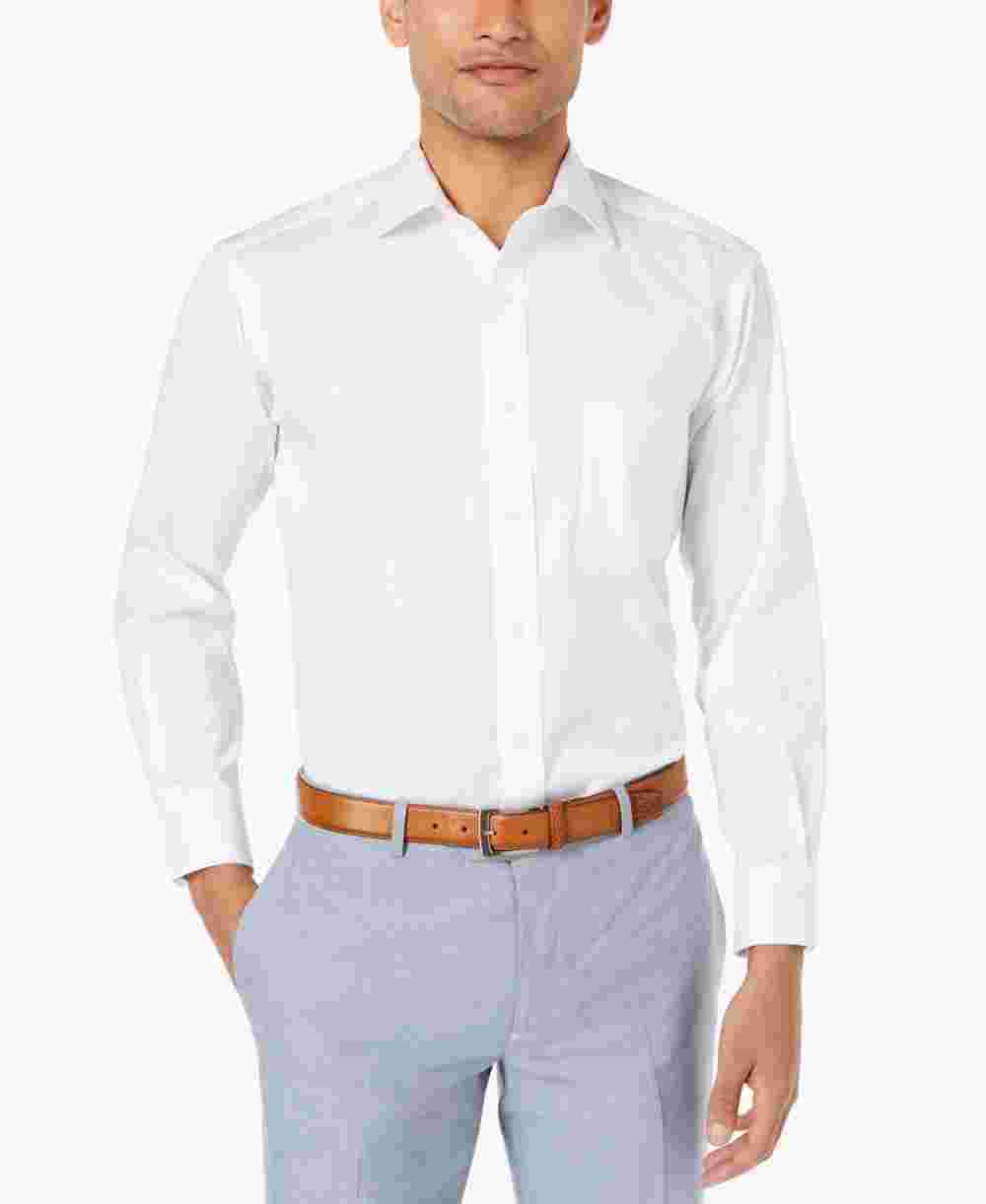Club Room Men's Big & Tall Classic Regular Fit Dress Shirt  White Size 17