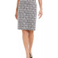 Kasper Women's Metallic Jacquard Skirt Charcoal Size 2 Petite