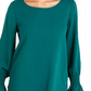Alfani Women's V Hem Peasant Blouse Green Size XX-Large