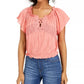 Crave Fame Junior's Off The Shoulder Peasant Top Pink Size Large