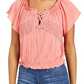 Crave Fame Junior's Off The Shoulder Peasant Top Pink Size Large