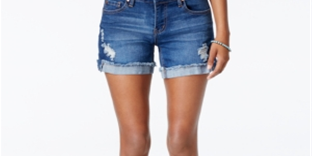 Celebrity Pink Women's Denim Cuffed Denim Shorts Blue Size 0