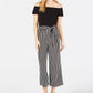 Maison Jules Women's Off Shoulder Stripe Jumpsuit Black Size Large