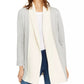 INC  International Concepts Women's Mixed Stitch Cable Knit Completer Cardigan Gray Size Medium