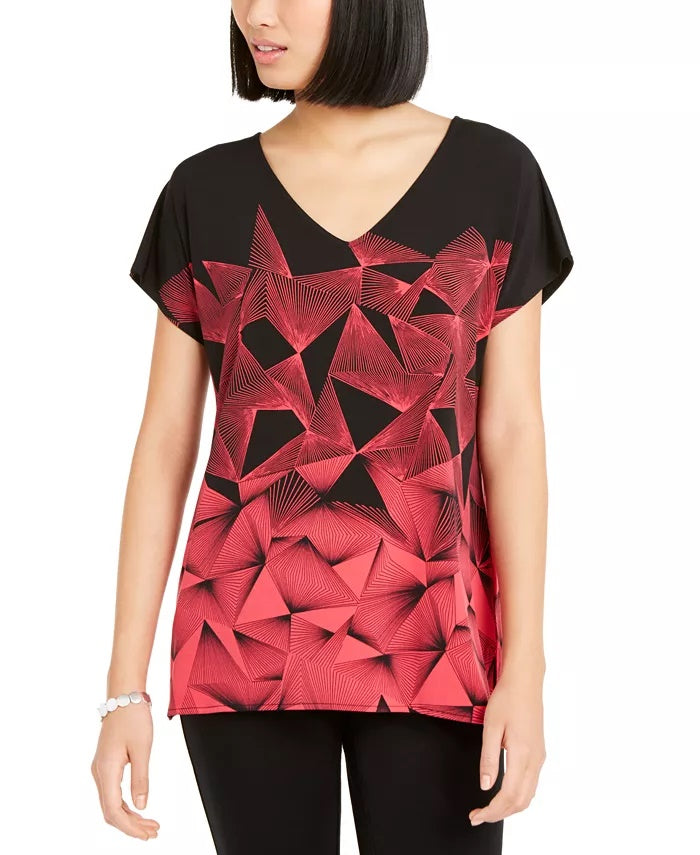 Alfani Women's Geo Print Tunic  Pink Size X-Small
