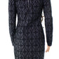 INC International Concepts Women's Faux leather trim Jacquard Sheath Dress Black Size S