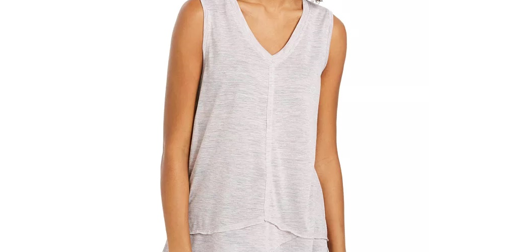 Style & Co Women's V Neck High Low Tank Top Pink Size Medium