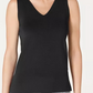 Anne Klein Women's Double V Ribbed Tank Top Black   Size Medium