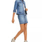 INC International Concepts Women's Studded Jean Skirt Blue Size 8