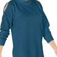 Ideology Women's Cold-Shoulder Vented Top Blue Size Medium