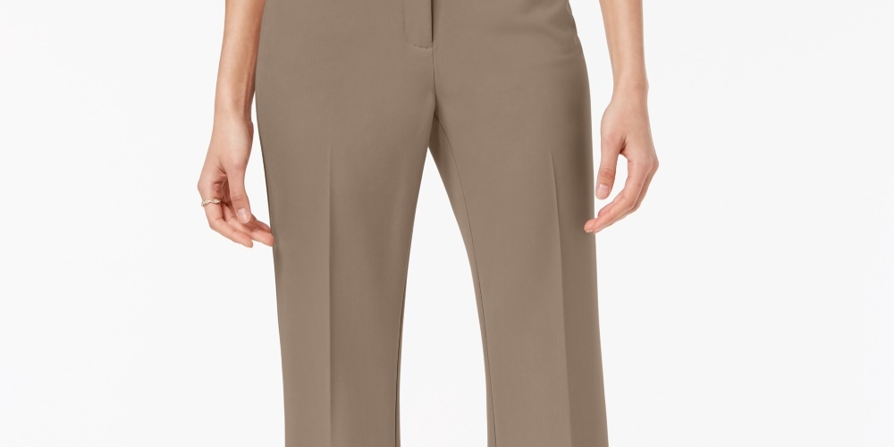 Alfani Women's Curvy Bootcut Pants Brown Size 16