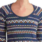 Lucky Brand Women's Multi Fair Isle Thermal Top Blue Size Small