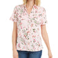 Karen Scott Women's Cotton Floral-PrinT-Shirt Pink Size Small
