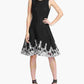 DKNY Women's Sleeveless Embroidered Fit & Flare Dress Black Size 6