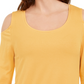 JM Collection Women's Cold-Shoulder Top Gold Size X-Large