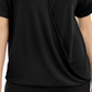 Alfani Women's Petite Collared Knit Top Black Size PS