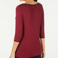 Alfani Piped 3/4-Sleeve T-Shirt Wine Size XS