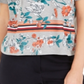 Tommy Hilfiger Women's Floral Crop Polo Shirts Gray Size XS