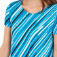 Alfani Women's Striped Asymmetrical Top Blue Size Medium