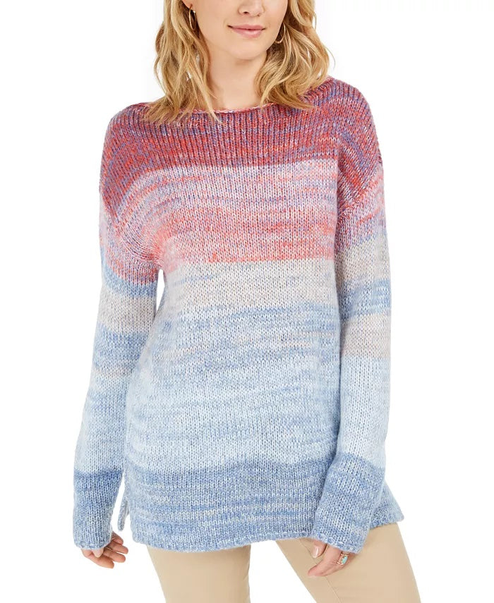 Style & Co Women's Ombre Marled Sweater Grey Size X-Small